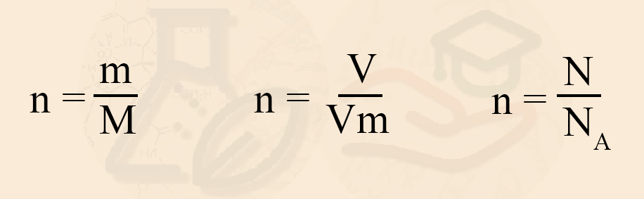 Нахождение количества вещества по массе, объёму, количеству частиц