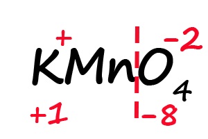 Определение общего количества зарядов в KMnO4