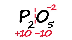 Общее количество положительных зарядов в P2O5